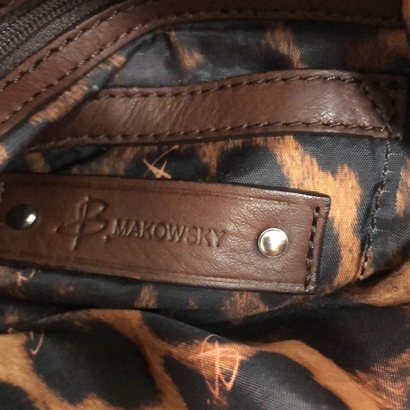B. Makowsky Monaco Brandy Pebbled Leather Bag - Picture 8 of 12